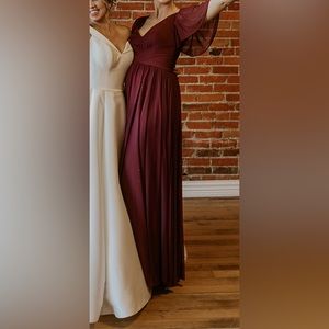 David Bridals Bridemaid Dress Long- Wine Color